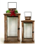 Set of 2 Vintage wood, glass and iron lanterns-3