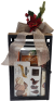 black Metal, wood and glass lantern gourmet gift kit.  All you need to make 12 Gift Lanterns