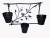 Metal hanging wall planter with 3 pots 20”x5.5”x12”H