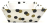 CMT907WHD - Small Market tray - WHITE WITH BLACK & GOLD DOTS