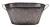 CTF614V / Oval silver hammered Metal container 15”x7”x6”H