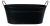 Oval Metal black container w/handles 15”x7”x5.25”H