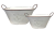 CTF725V2 / Set of 2 White  oval metal containers with emboss