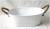CTL507VWH12 - White Oval Metal container with Jute handles
