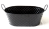 CTL509VBK12 - Black Oval Metal container with folding handle