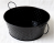 CTL514RBK10 - Black Round Metal container with folding handl