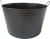 CTL534RBK15 - Black Round metal container with handles