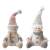 Fabric pink sitting snowman with fur hat 12