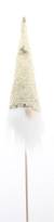 FIG413STK/ Gnome on a stake with a gold sequins hat 2