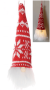 ORN304LWV - LED Hanging gnome ornament - Woven RW approx 3