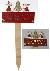 PAD515LRD - LED Wood Stake with Merry Christmas & Moose desi