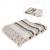775093491683 - Green & Natural striped textured throw with f