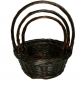 Set of 3 Dark brown round willow baskets with handle
Large:14