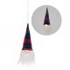 775093425176 - LED Hanging gnome ornament - PLAID - approx 3