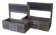 S/2 Rectangular wood containers with chalkboard L: 14”x7”x4”H1x12”OH