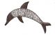 Hand Crafted Iron & Rattan dolphin wall decor 20.5”x1”x11”H