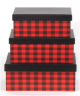 Set of 3 Checkered boxes with black lid 
S: 12