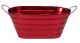 Metal container (shiny red) with handles 15”x7”x6”H
Opening: 12.5