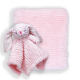 Ridged Plush Blanket with Nunu: Pink Bunny
100% Polyester
Toy Sits 8
