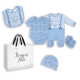 5-Piece Bear with Suspenders theme Set 100% Cotton - BLUE