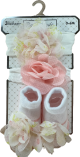 3 pc Chiffon Headbands & Socks set - Soft Pink