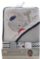 Petit L'amour Hooded Towel with 5 washcloths - GREY WHALE - 9