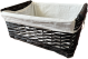 Large rectangular willow baskets with Canvas liner & wooden handles 
L:19