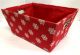 Rectangular Red with white snowflakes basket with matching fabric liner 13