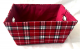 Small rectangular plaid basket with matching fabric liner 11