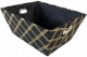 Rectangular Black fabric basket with gold diamond pattern design 13