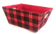 Small rectangular Tartan basket with matching fabric liner 11