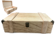 Wooden box with metal brackets 14
