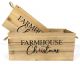 Set of 2 Wood containers with rope handles - Farmhouse Christmas
 L: 18