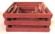 S/3 Red square crates with jute handles (min 2