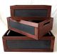 CBX675TL - Largest in a S/3 wood crates with chalkboard pane
