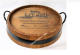 CBX681R - Round barrel cover style tray with iron trim and h
