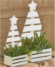 Largest in Set of 2 white wash wood crates with tree backing 13