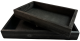 Set of 2 black wood rustic vintage style trays Large: 15