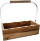 Natural wood crate with high metal & wood handle 14