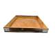 Largest square tray with iron brackets 19”X19”X2.5”H