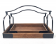 Largest in a Set of 2 large trays with iron brackets & handles L: 19”x10.5”x2.25x12”H