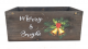 Wood crate with metal brackets and Merry & Bright theme 14”X8”X6”H