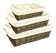 Medium piece in the S/3 rectangular willow baskets with ivory fabric liner 14.4