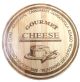 Round bamboo cutting board engraved with Cheese selection