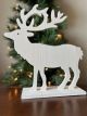 White wood Reindeer on a stand 10.2