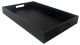 Black faux leather tray with side handles 18