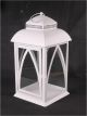 White metal & glass lantern 10”x10”x19”H (min 2