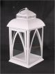 White metal & glass lantern 10”x10”x19”H (min 2