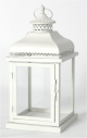White metal & glass lantern 7.2
