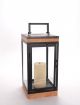 Black metal, wood and glass lantern 7